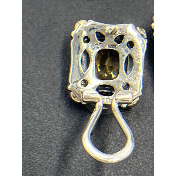 Samuel Behnam BJC Bali Made Designer 925 14K Gold Citrine Garnet Omega Earrings - Picture 6 of 16